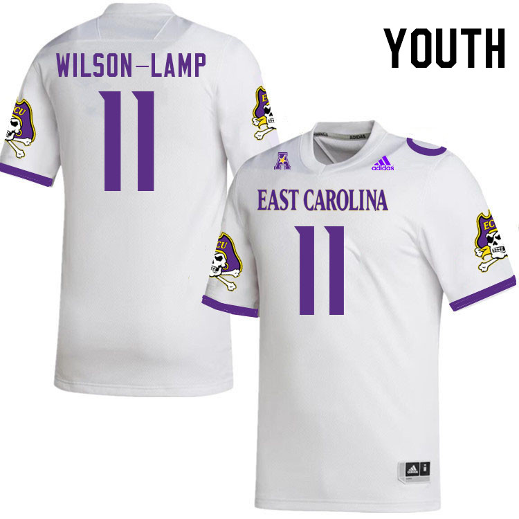 Youth #11 Andrew Wilson-Lamp ECU Pirates College Football Jerseys Stitched-White